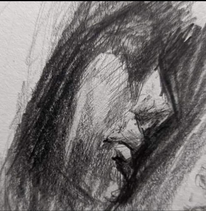 Statue study with pencil on paper